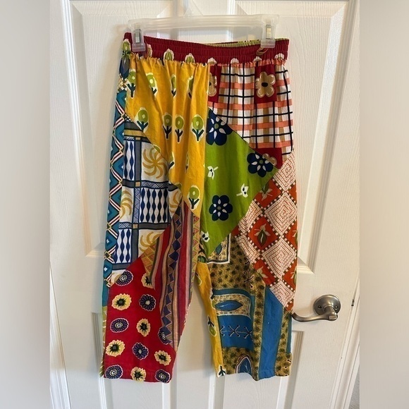 Sacred Threads Pants - Sacred Threads Colorful Patchwork Ankle Pants